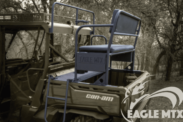 An eagle mix utility vehicle with a seat in the back.
